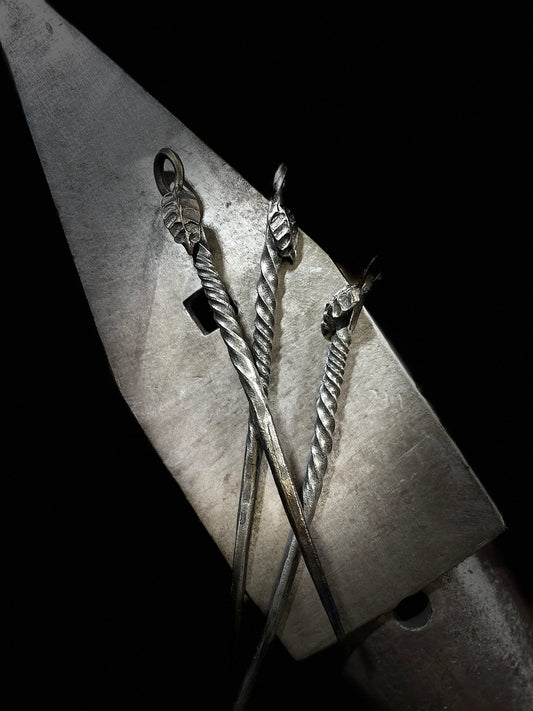 Blacksmith hand forged magic wand or candle scribe