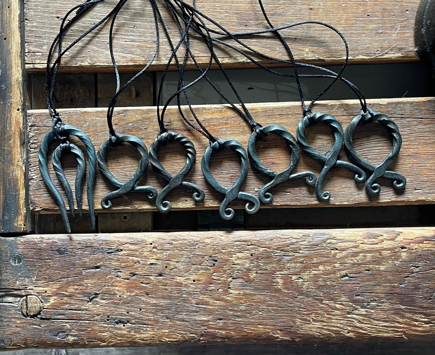 Blacksmith hand forged troll cross. Pagan Celtic Viking amulet